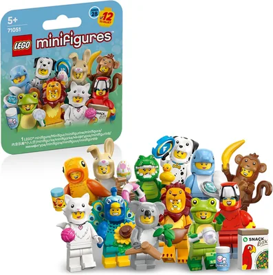LEGO Minifigurki Seria 28 - Zwierzęta, pudełko z tajemnicą, 1/12 kolekcjonerskich minifigurek: małpka, lew, żaba, króliczek, Najlepszy Ceny!