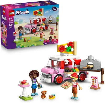 LEGO Friends Pizza Truck Toy - 2 Dolls, Dog & Food Accessories