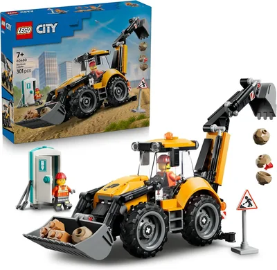 LEGO City 60480 Escavatore Giallo - Veicolo Giocattolo - Trattore con 2 Minifigure, Gancio Anteriore e Braccio Scaveratore - Offerta