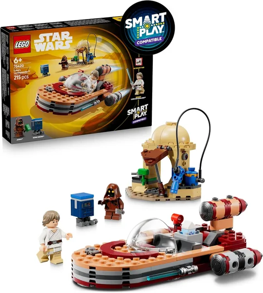 LEGO Star Wars 75420 Smart Play : Véhicule de Luke Skywalker Compatible - Jouet interactif - Étiquette Smart et Minifigurine de Luke Skywalk
