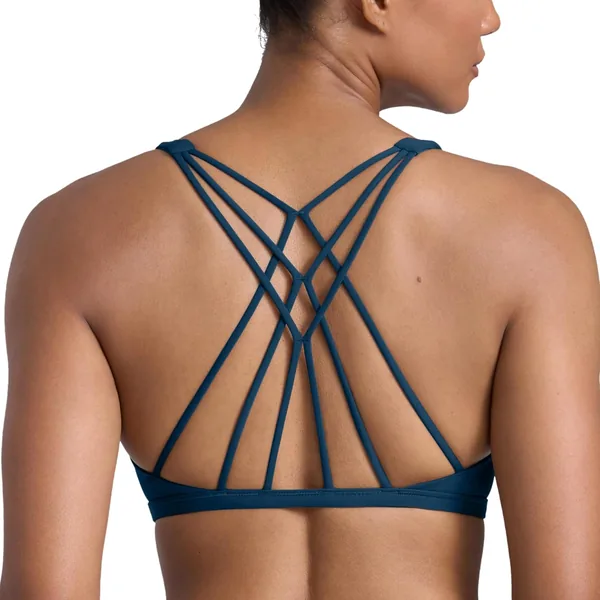 CRZ YOGA Damskie zdejmowane wkładki Top do jogi Cross Strappy Back Gym Sports Bra - Best Price