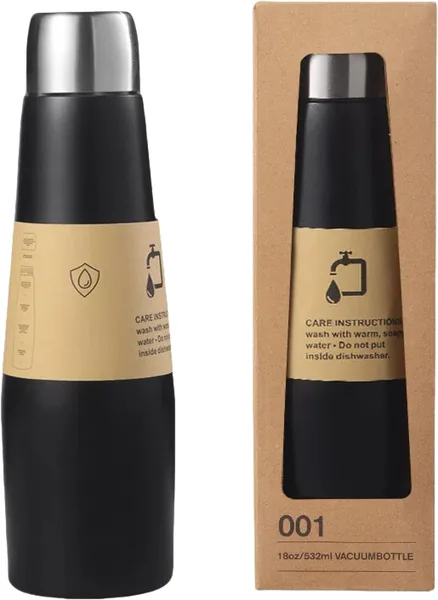 Cloud Market Stainless Steel Vacuum Insulated Bottle, 532ml Cola Shape Thermos, Double Wall Leak-Proof Water Bottle for Hot & Cold