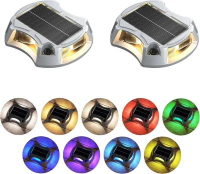 2Pack Solar Deck Lights Aluminum IP68 Waterproof Multi-Color Best Deal