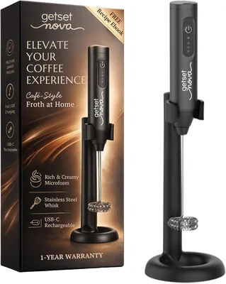 GetSetNova Rechargeable Milk Frother & Coffee Whisker - Best Deal