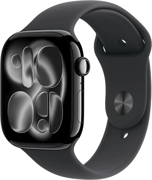 Apple Watch Series 11 GPS 46mm Smartwatch with Jet Black Aluminium Case with Black Sport Band M/L. S