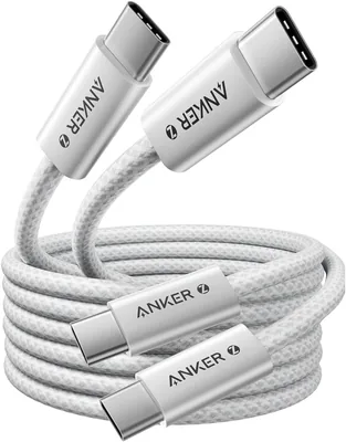 Anker USB-C auf USB-C Kabel, 240 W USB-C Kabel, 2 x 1,8 m, geflochten und staubdicht für iPhone 15, 16, 17 Serie, Galaxy S24