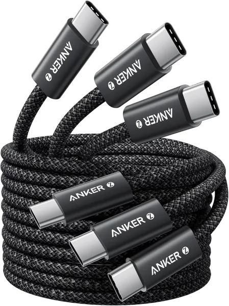 Anker 240 W USB C to USB C Cable, Pack of 3 1.5 m