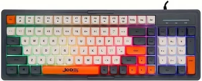 لوحة مفاتيح جيدل K32 RGB متعدد الوسائط ساكنة وايرلس USB (عربية/إنجليزية) - مؤثرات إضاءة آر جي بي مع إضاءة جانبية - مقاومة للماء