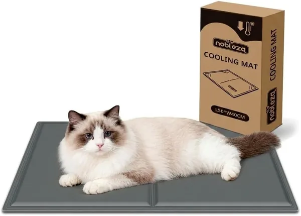 Matelas rafraîchissant Nobleza pour chats, chiens et animaux de compagnie, non toxique, résistant aux rayures, gel auto-rafraîchissant, 50 x 40 cm, Gris - Meilleure Offre