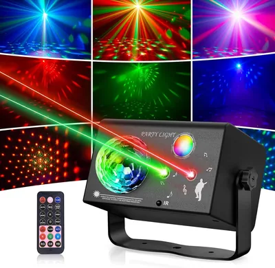Vicalo 3 en 1 Disco Lumière avec Télécommande, Contrôle Musical et Vocale - Effet de Boule de Disco RGB LED & 72 D
