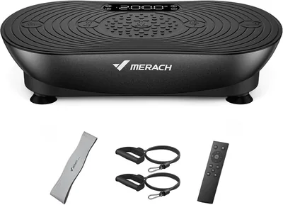 MERACH Vibraplatt för träning och formgivande med 99 hastigheter, inbyggd Bluetooth-ljud, LED-nättoff, elastisk - Best Deal