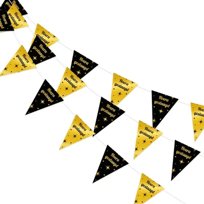 Q2P Afdekkingen Afstempels Afstuderen Decoratie Diploma Vlag Dekens Goud Zwart