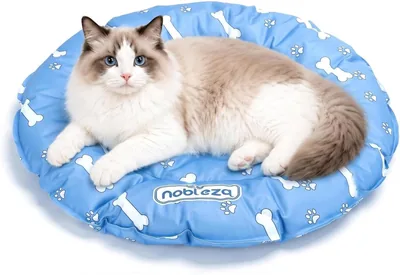 Cama de Enfriamiento Nobleza para Mascotas, Almohada de Enfriamiento con Gel Frío Redondo para el Verano, Cojín Impermeable