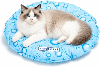 Nobleza Refrigerante Cama para Mascotas, Almohada de Enfriamiento con Gel Redondo para Perros y Gatos, Cojín Impermeable para el Verano