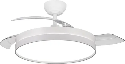 NARVI - Ventilador de Techo NANTES Ø 50 cm | Control Remoto | 3 Láminas Transparentes | Iluminación LED Ajustable 60W | Motor DC Eficiente