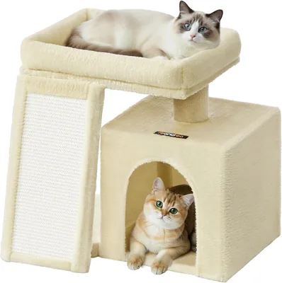 Feandrea Árbol para Gatos Pequeño con Rascadora y Cueva, 15% de Descuento
