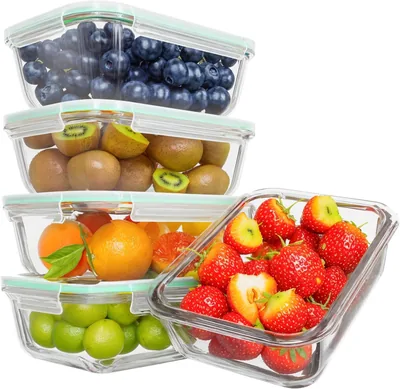 Feshory 5 Pack Glass Food Containers - Best Deal