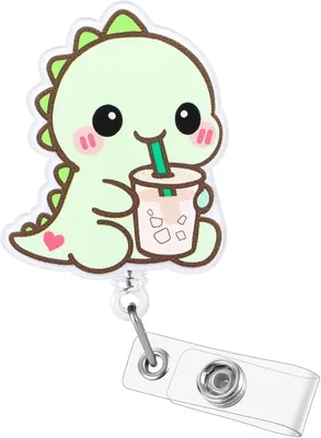Dino Iced Coffee Badge Reel 13% Off