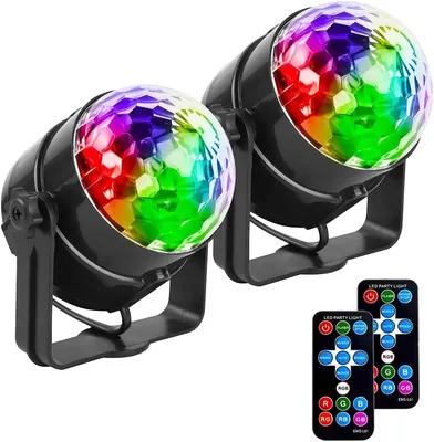 Mslitely - Ensemble disco-lumineux de 2 pièces, Discokugel avec télécommande, Lumière stroboscopique DJ, Idéal pour les soirées mariage