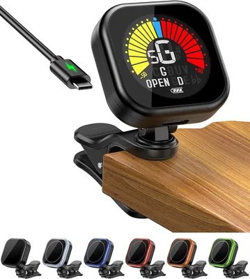 Tuner de guitare Bee Nouvelle - Tuner Chromatique Clip-on Rechargeable pour Guitare/Bass/Violon/Ukulele