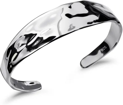 Desnuage Sterling Silver Chunky Bangle Bracelets