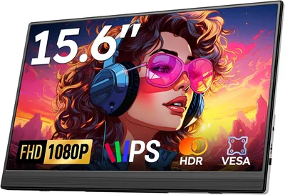 15.6" FHD Portable Monitor Screen with Stand