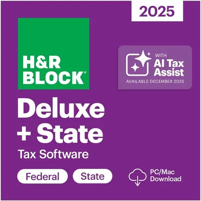 H&R Block Tax Software Deluxe 2025 Win/Mac [PC/Mac Online Code] Best Deal