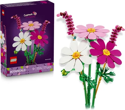 LEGO Botanicals Cosmos Flowers - 3 Faux Cosmos & 2 Fountain Grass Stems, DIY Kids' Deco, 17% Off