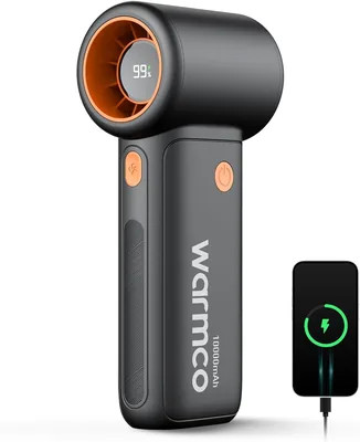 Warmco H3 10000mAh Handheld Fan, Akku-Lüfter | Bis zu 36 Stunden Laufzeit, 15000 U/min Motor, 9 m/s Luftstrom, 5 Stufen, USB-C