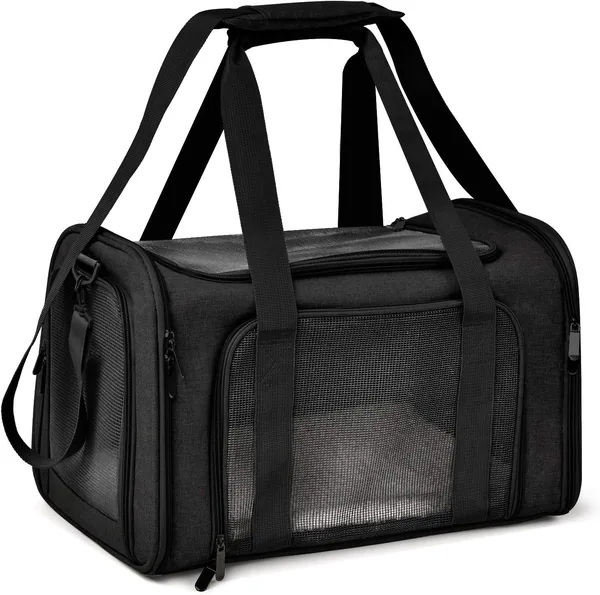 Fistech Pet Carrier for Cat - Soft-Sided Carrier for Medium Big Cats & Puppies, Washable Privacy Protect