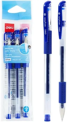 Deli Gel Pen 0.7mm Blue Ink 3 Pcs Best Deal