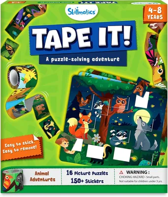 Skillmatics Tape It Animals Puzzle - 150+ Stickers, Art Kit