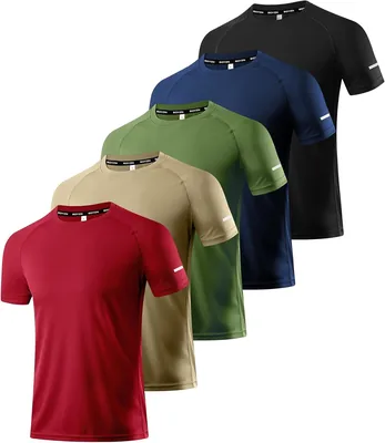 Boyzn, Paquete de Camisas para Correr Hombre, 1/3/5 Unidades, Absorción de Humedad, Atlético