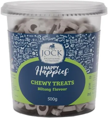 JOCK Happy Happies Biltong Flavour Chewy Dog Treats 500g - Best Deal