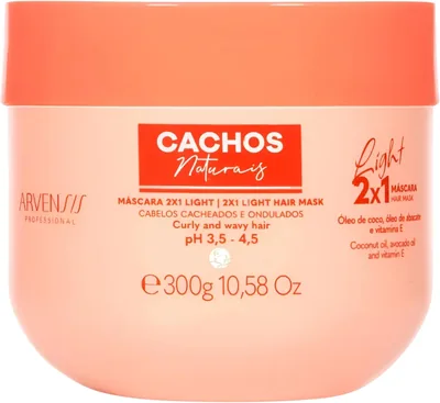 Arvensis - Máscara Capilar 2x1 Cachos Naturais Leves 300g | Tratamento e Finalização em um Produto | Vegana, sem Sulfatos | 26% de Desconto