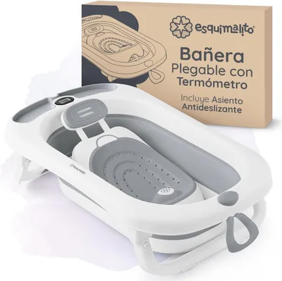 Bañera Plegable Esquial para Bebé con Termómetro - 10% de Descuento