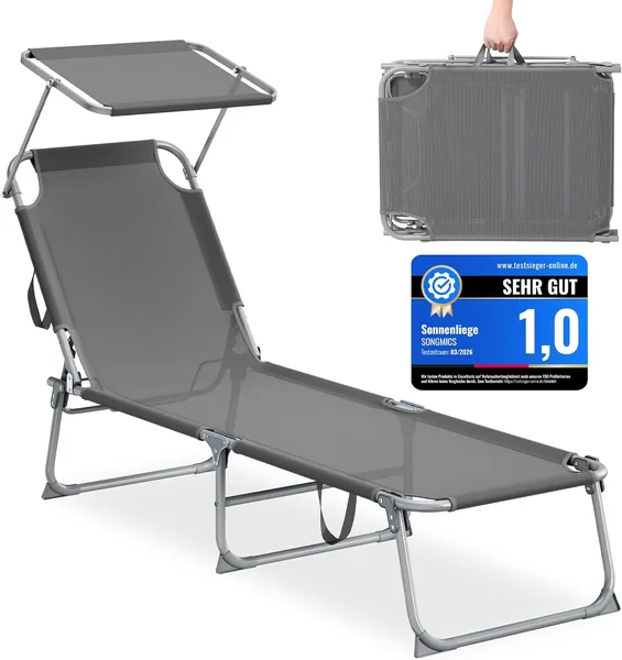 SONGMICS Folding Sun Lounger GCB194GZ02