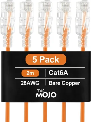 Tecmojo Cat6A Cable 2m 5 Pack - Best Deal