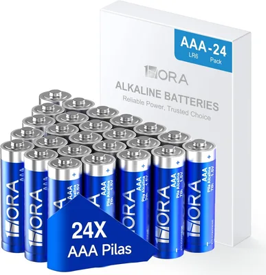 Pilas AAA Alcalinas 1.5V LR03, Paquete con 24 Baterías Desechables de Larga Duración - 29% Off