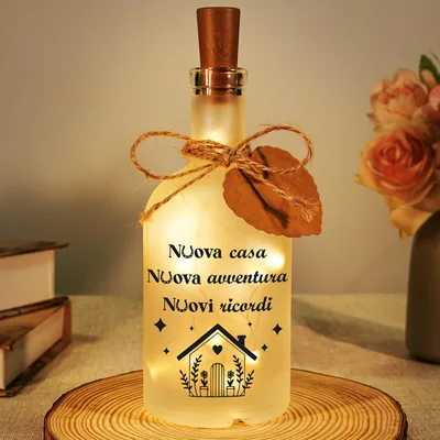 Apjielop Notte Luci Bottiglia di Vetro per Casa Nuova, Regalo Originale