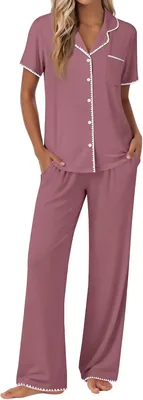 Ekouaer Pajamas Set Button Up Soft Pjs - Best Deal