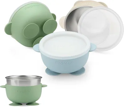PandaEar Stainless Steel Baby Bowls with Suction Cup