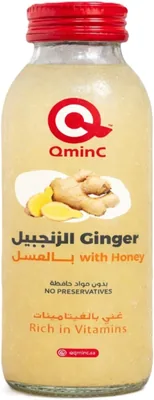 مشروب QminC بالزنجبيل والعسل بنكهة الفيتامينات D، E، C والزنك 150 مل - أفضل سعر