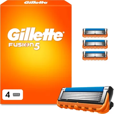 Lames de afeitar Gillette Fusion5 para hombres, paquete de 4 | Lames de repuesto con 5 cuchillas y banda lubricante, compatibles con G