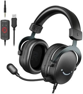 Headset Gamer Fifine H9, Áudio Surround 7.1, USB, Console e PC, Preto - H9