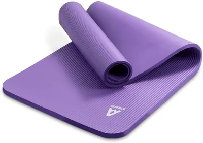 Agnite Yoga Mat Purple, 8mm Thick NBR, Non-Slip Exercise Mat