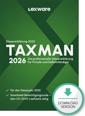 TAXMAN 2026 (Steuererklärungs-Software) | Jetzt 32% Rabatt