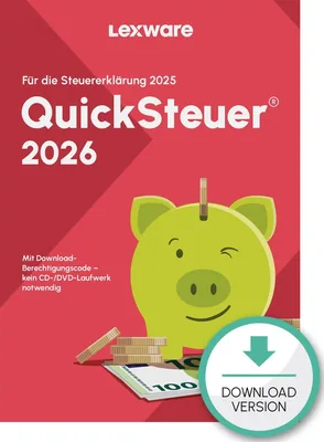 QuickSteuer 2026 (für Steuerjahr 2025) | Steuererklärung für Privatpersonen und Unternehmen | Aktivierungscode per E-Mail