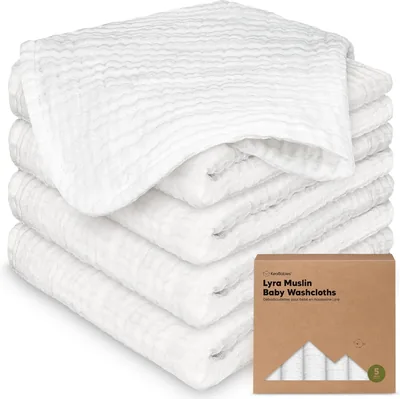Organic Cotton Muslin Baby Washcloths 5-Pack