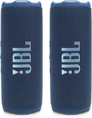 Flip 7 Waterproof Portable Speaker Bundle - Pair (Blue) Best Deal